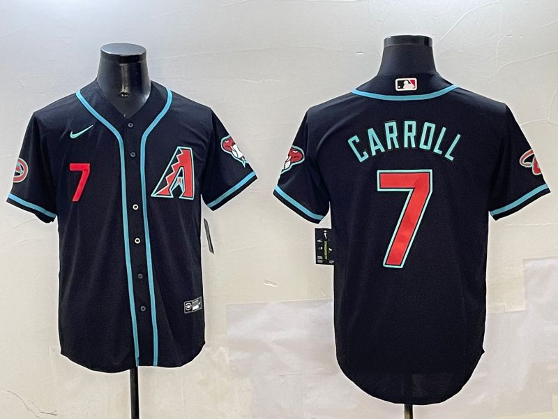 Men Arizona Diamondback #7 Carroll Black Game 2025 Nike MLB Jersey style 2->arizona diamondback->MLB Jersey